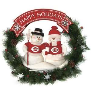  Cincinnati Reds Happy Holidays Wreath