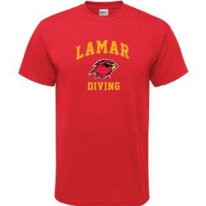  Lamar Cardinals Red Diving Arch T Shirt
