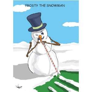  Frosty the Snowman Snorting Lines Christmas Card 