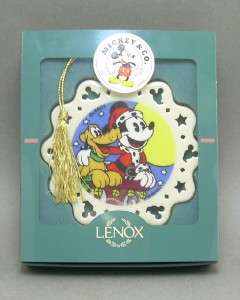 Lenox China Disney Collectibles Mickey Mouse and Pluto Christmas 