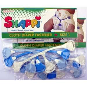 Snappi Cloth Diaper Fasteners   Pack of 6 (2 Light Blue, 2 Bright Blue 