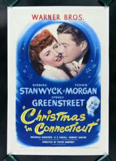 CHRISTMAS IN CONNECTICUT * 1SH ORIG MOVIE POSTER 1945  
