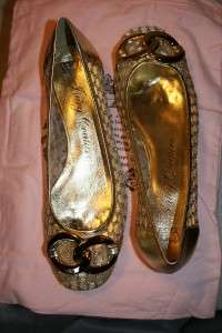 NEW JUICY COUTURE GOLD MESH ELENOR FLAT SKIMMER SHOES 6 36M SALE ITALY 