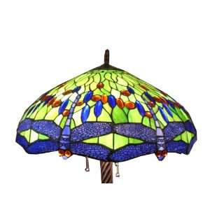   Tiffany Style Floor Lamp with Dragonfly Design .
