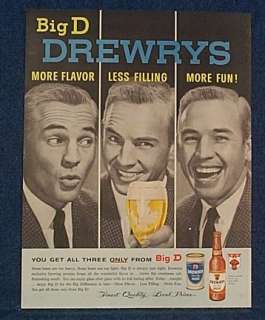 1961 Drewrys Beer Ad ~ Can & Bottle Shown   South Bend  