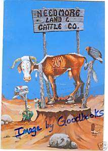 Boots Reynolds print, 1985   skinny cow in tiny fence  