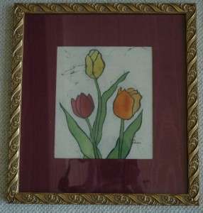 Beautiful Original Batik Tulips Signed Christiansen  