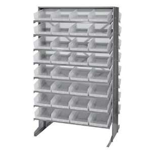 Double Sided Sloped Pick Rack Shelving with Plastic Bins 