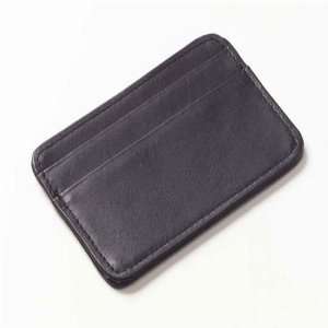  Clava Leather 2102BLK Quinley Two Pocket Cardcase Wallet 