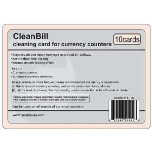  CleanBill Cleaning Card For Currency Counters, Box Of 10 