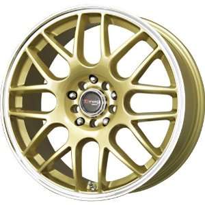  Drag D34 Gold Wheel with Machined Lip (17x7.5/5x100mm 