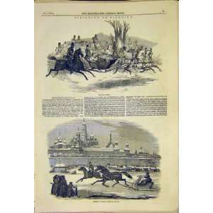  Sleighing Sledging Royal Moscow Manuel Old Print 1850 