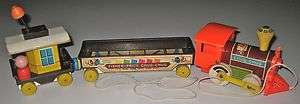 1964 Fisher Price Chug Chug Pull Train with magnetic couplers #168 