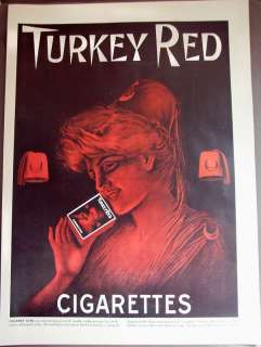 1950 Cigaret Girl Turkey Red Cigarettes vintage ad  