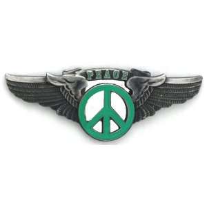   Small Green Peace Sign Pilot Pin for Sky high Hippies and Deadheads
