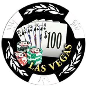  Las Vegas Poker Chip Black   Sleeve of 25 Sports 