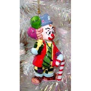  4 Colorful Toyland Clown With Balloons & Candy Cane 