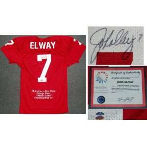  John Elway Signed Stanford Mesh Red Stat Jersey Sports 