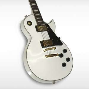 Guitar with Set Neck Curved Top Vintage Cutaway Design White Gold New 