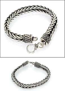 Bali Braid 5mm Mens 925 Silver Chain Bracelet  