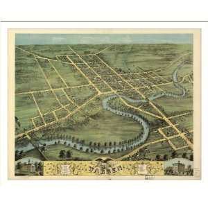 Historic Warren, Ohio, c. 1870 (M) Panoramic Map Poster 
