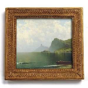 Along the Maine Coast   Gold Frame Magnet with pop out easel (2 3/4 x 