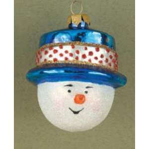  Margaret Cobane Top Hat Snowman Glass Ornament