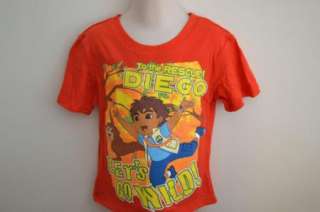 GO DIEGO GO Shirt Tee ORANGE Size 2T 3T 4T 5T  