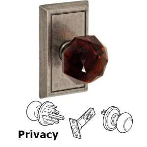  Privacy amber crystal glass knob with shaker rose in 