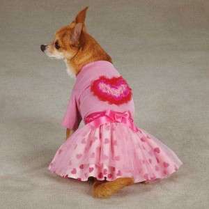 East Side Collection Chiffon Heart Shirt & Skirt Dog Puppy Dress 