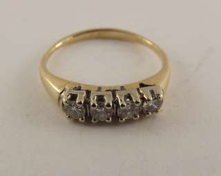14Kt Solid Yellow Gold Diamond Anniversary Ring 14k  