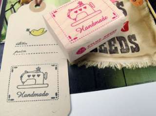 Decorative Stamps Rubber Stamp_Handmade Label sewing machine heart 