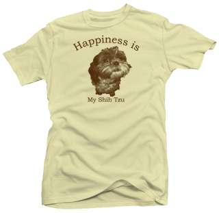 Happiness Shih Tzu Cute Dog Lovers Funny New T shirt  