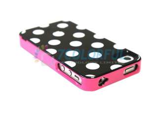 Fashion 3in1 Polka Dots Hard Back Case Cover Skin For Apple iPhone 4 
