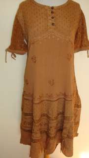   _Empire Waist Embroidered Short Dress_Hazelnut_New_Beautiful  