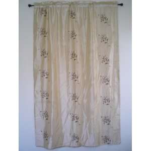 Faux Sild embrodiery window curtain / panel / drape with sheer lining 
