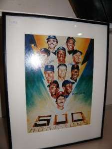 500 Home Run Club Poster with Three Autographs  