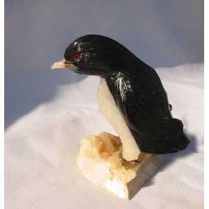  Natural Stone Penguin Figurine 3.25 H