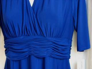 NWT Evan Picone Cobalt Blue Dress Career Cocktail A line Skirt 3/4 