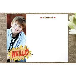  Comic Book Kid Childrens Personalized Photo Stationery 