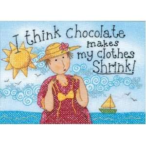   Cross Stitch, Chocolate Shrinks My Clothes Arts, Crafts & Sewing