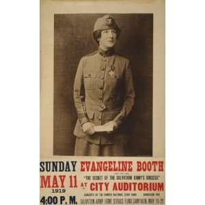 World War I Poster   Evangeline Booth on The secret of the Salvation 