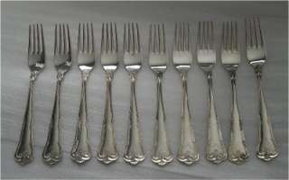 10 DANISH STERLING SILVER FORKS BY COHR PERFECT 530 GR SCRAP  