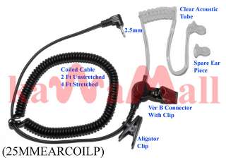 Coil Cable 2.5mm Acoustic Ear Piece for Speaker Mic  