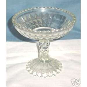  Vintage Pressed Glass Stem Compote 