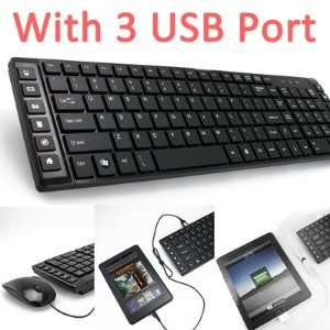   Typing Keyboard With 3 USB Port hub for PC Computer Window 7 / Vist