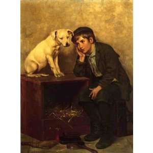   Brown   32 x 44 inches   Shoeshine Boy with His Dog