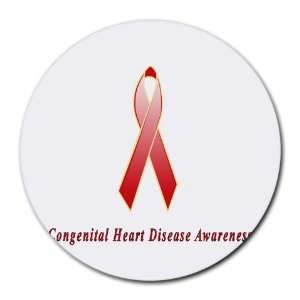  Congenital Heart Disease Awareness Ribbon Round Mouse Pad 