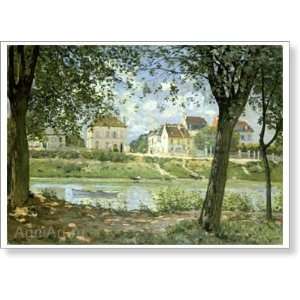  Villeneuve la Garenne on the Seine. By Alfred Sisley. Fine 