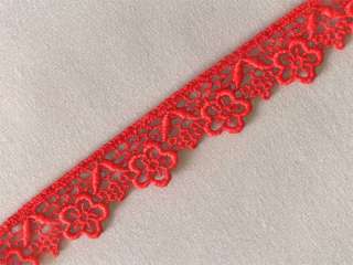 10 Yards. Red, Venise Lace. 7/8 Inch Wide. 2 Cm. Ribbon, Trim  